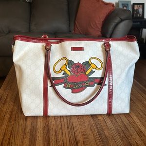 Authentic Gucci Heart Tattoo Tote
